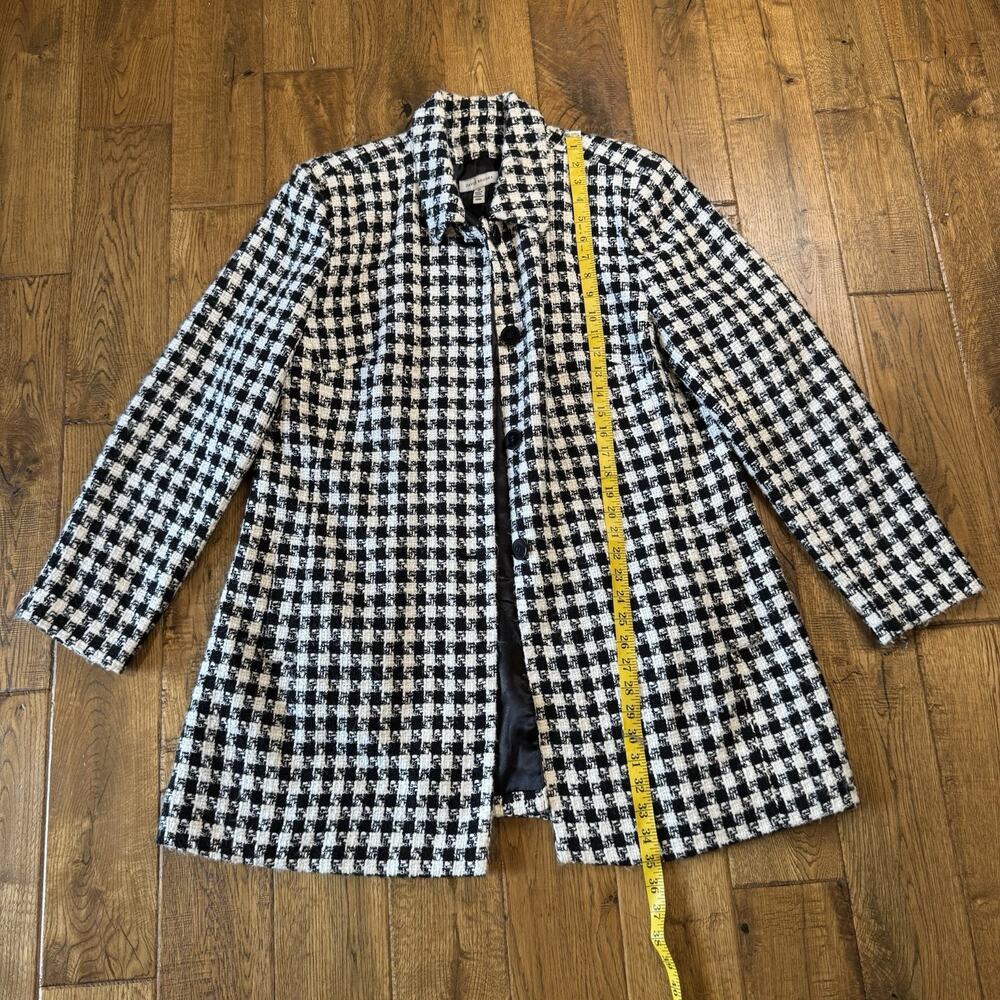 David Brooks Houndstooth Coat Jacket Womens Plus Size 18 Black Button Up VTG - Picture 3 of 6